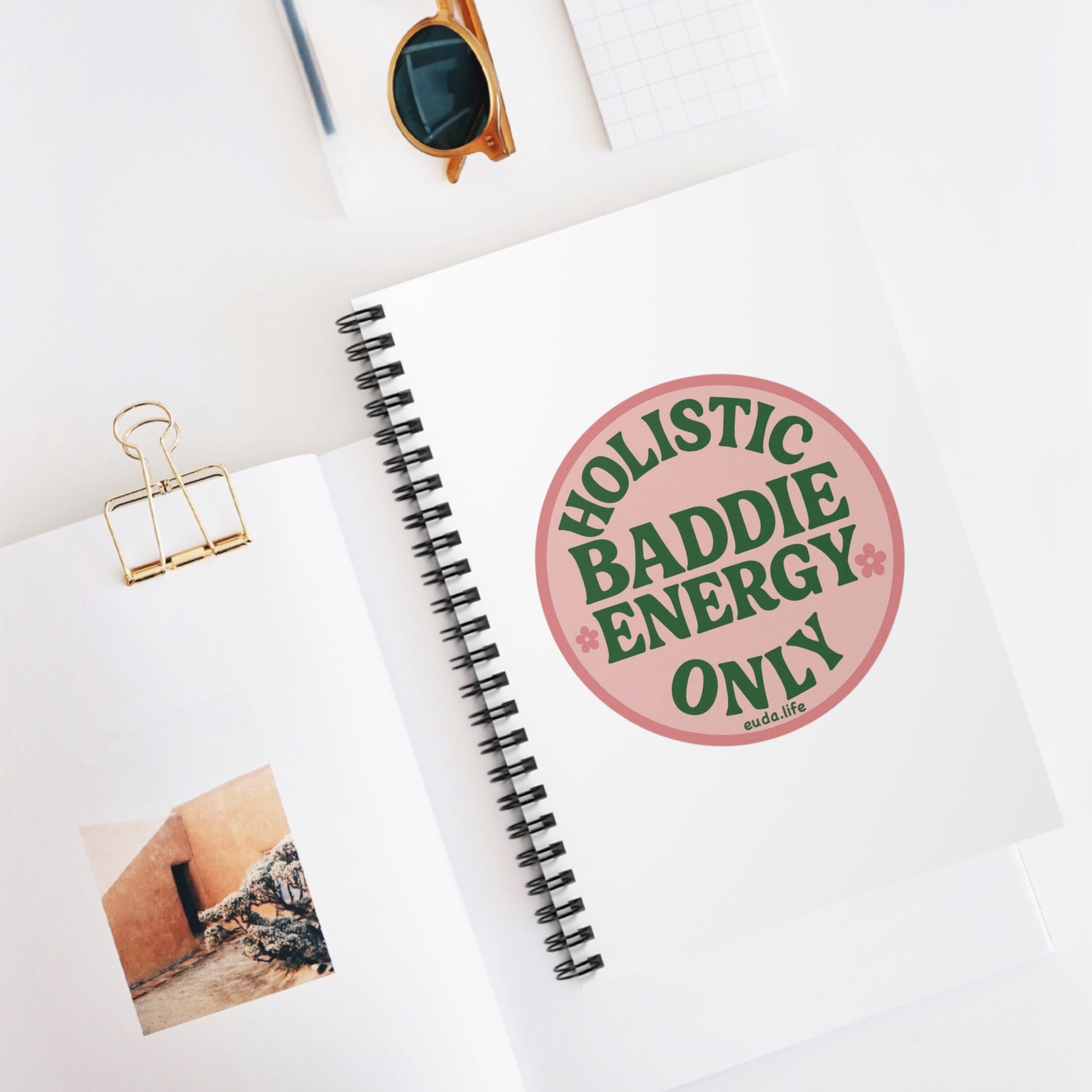 Holistic Baddie Energy Spiral Notebook | Journaling, Planning, Self-Care, Gift for Her, Inspirational Writing